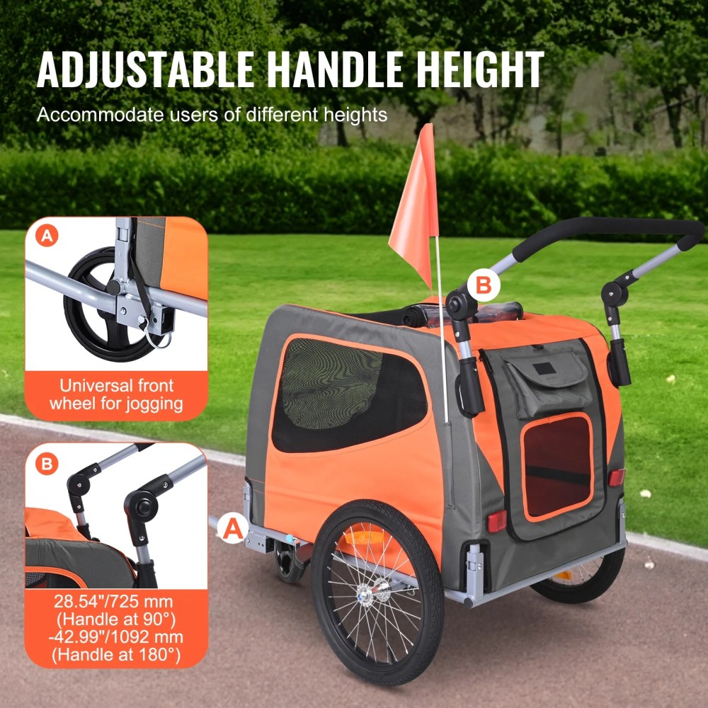 SKYSHALO Pet Bicycle Trailer & Stroller for Dogs and Cats, Multicolor - Image 7