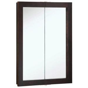 Design House Ventura 24" Wall Mounted Mirrored Bathroom Medicine Cabinet, Espresso
