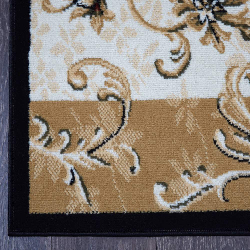 Home Dynamix Optimum Byron Contemporary Color Block Floral Area Rug, Black/Beige, 7'8"x10'4" - Image 4