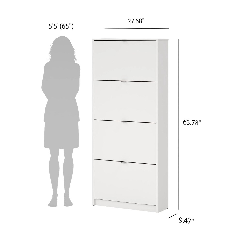 Tvilum Bright 4 Drawer Shoe Storage Cabinet, White - Image 13