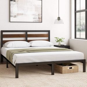 Zinus 35" Shen Bamboo Wood and Metal Platform Bed Frame,Queen