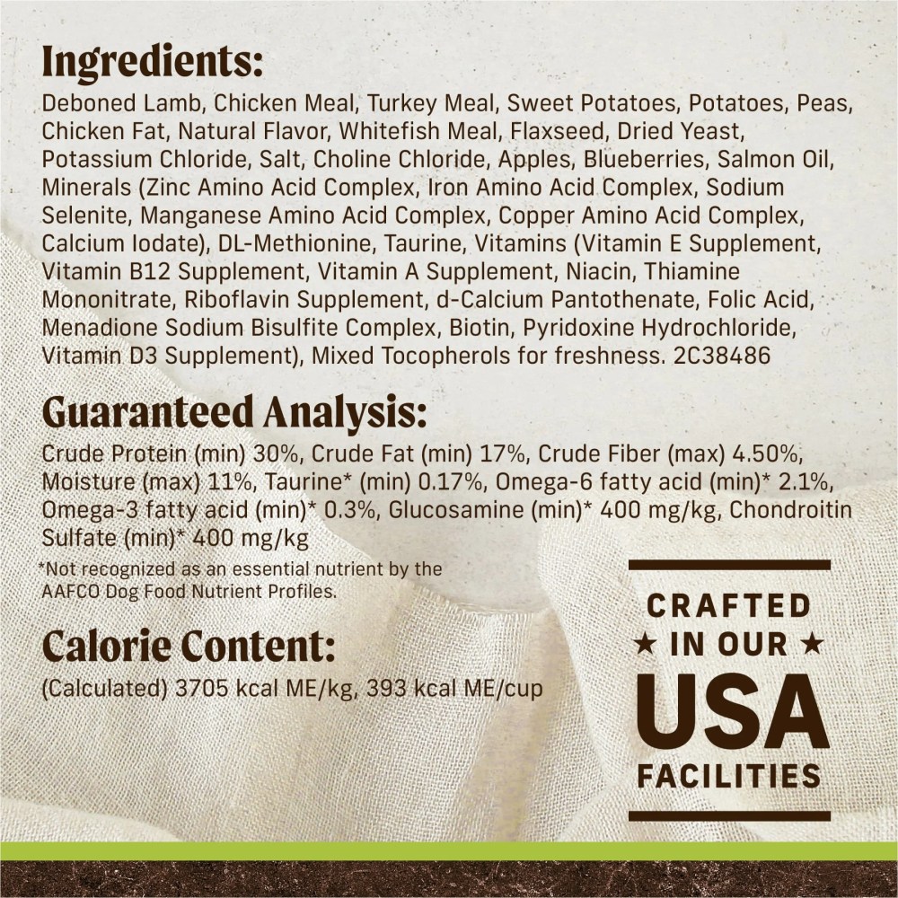 Merrick Real Lamb & Sweet Potato Gravy Dry Dog Food, Grain Free, 22 lb bag - Image 4