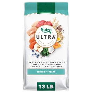 Nutro Ultra Senior Dry Dog Food with a Trio of Proteins from Chicken,  Lamb and Salmon,  13 lb Bag