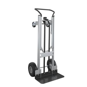 COSCO 2-in-1 Hybrid Hand Truck,  Commercial use Dolly with Aluminum/Steel Frame,  Heavy-Duty Design and 800/1000 lb Capacity,  Ideal for Moving,  Storage,  or Warehouse Tasks,  Silver