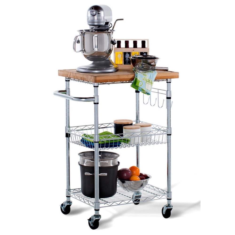 TRINITY EcoStorage Bamboo Kitchen Cart