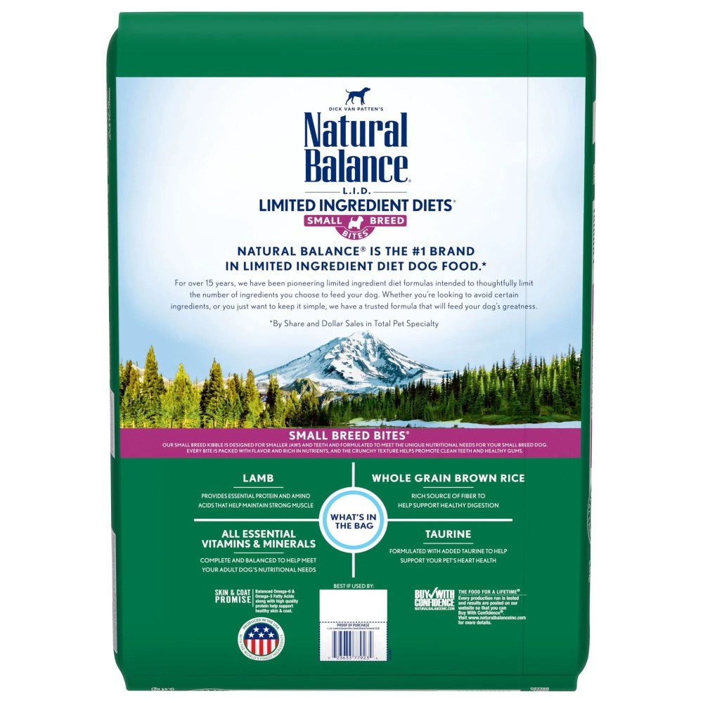 Natural Balance L.I.D. Limited Ingredient Diets Dry Dog Food, 12 Pounds, Lamb & Brown Rice Small Breed Formula - Image 12
