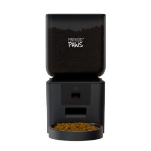 Penthouse Paws Smart Maxx HD Automatic Pet Food Feeder,  7L Capacity,  1080p Camera,  WiFi App Control,  2-Way Audio,  Anti-Jam Design,  Backup Power,  Stainless Steel Bowl,  Black,  for Cat & Dog