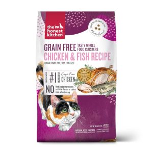 The Honest Kitchen Human Grade Whole Food Clusters Grain Free Chicken & Fish Dry Cat Food,  10 lb Bag