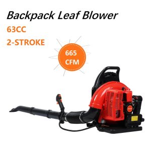 ZNNT Leaf Blower 63- 2-Cycle Gas Leaf Blowers for Lawn Care 3-HP 665 CFM Backpack Leaf Blower for Yard Sidewalk and Snow Blowing Red
