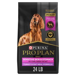 Purina Pro Plan Sensitive Skin and Stomach Dry Dog Food Turkey and Oatmeal,  24 lb Bag