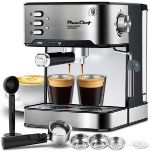 20 Bar Espresso Machine with Milk Frother,Single & Double Shot,ESE Pod Compatible,Removable Water Tank for Cappuccino,Latte,& Machiato for Home Barista