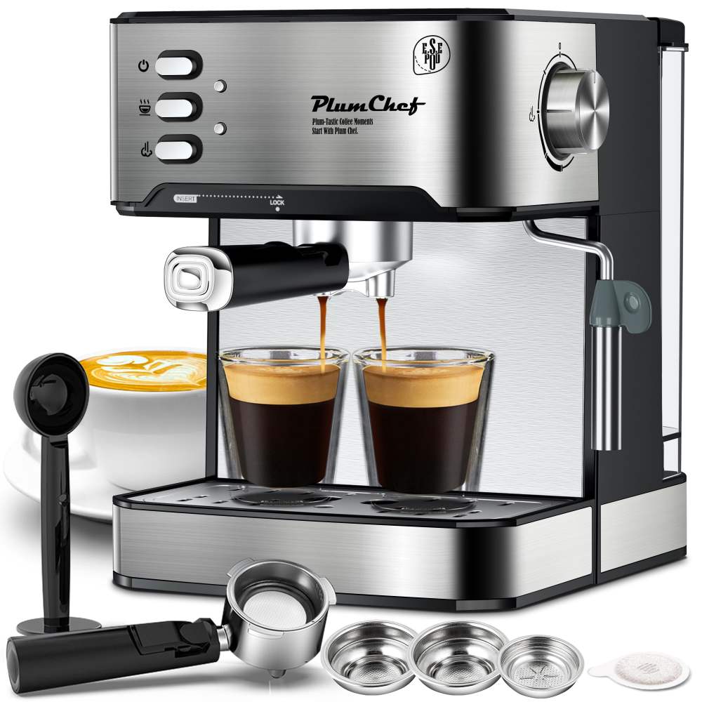 20 Bar Espresso Machine with Milk Frother,Single & Double Shot,ESE Pod Compatible,Removable Water Tank for Cappuccino,Latte,& Machiato for Home Barista