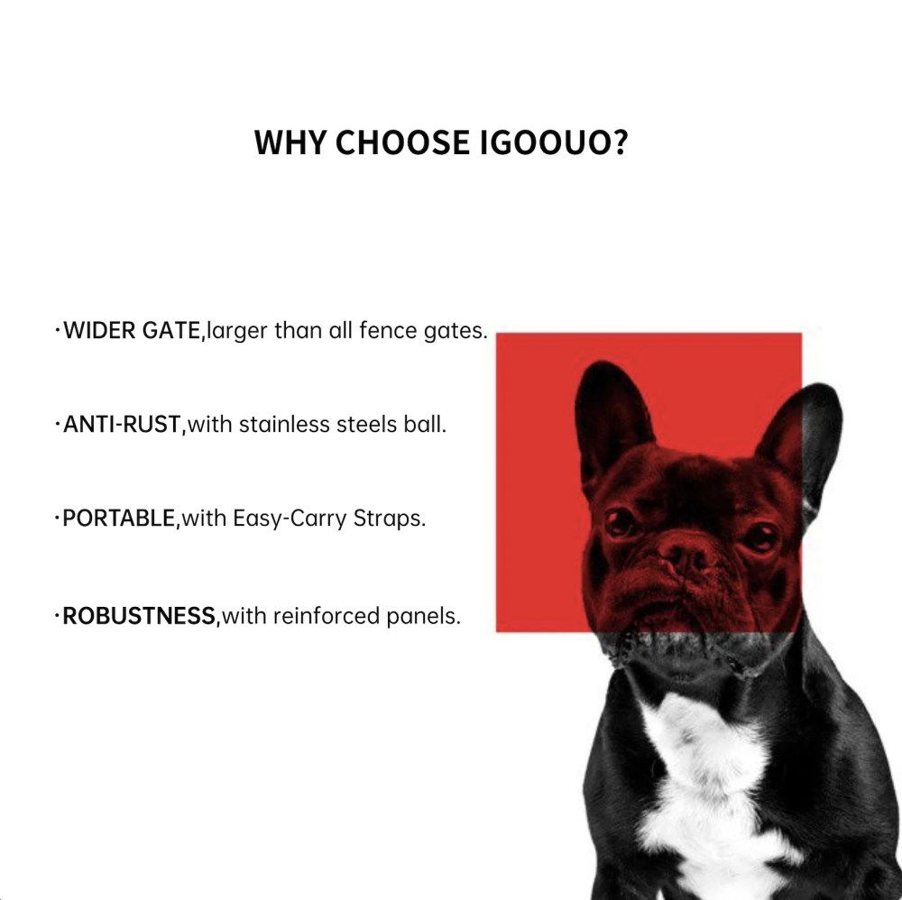 IGOOUO Dog Playpen Indoor/Outdoor, 4 Panels 32" Height Portable Metal Dog Fence with Easy-Carry Straps for Small Dogs, Pet Puppy Playpen for RV Camping Yard Patio - Image 7