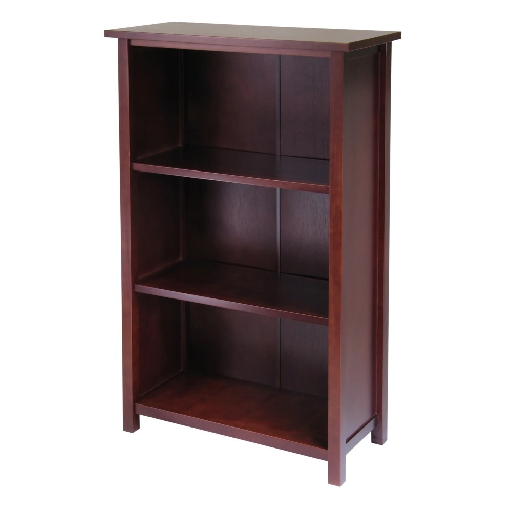 Winsome Wood Milan 3-Section Bookcase,Shelf,Walnut Finish