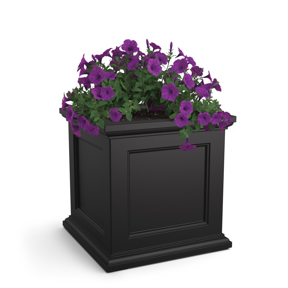 Mayne Fairfield 28" x 28" x 28" Square Black Plastic Planter - Image 6