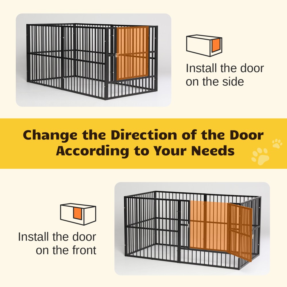 Dog Playpen Heavy Duty Dog Crate Kennel Dog Fence Pet Enclosure with Lockable Door, 6 Panel for Puppy Indoor Outdoor - Image 7