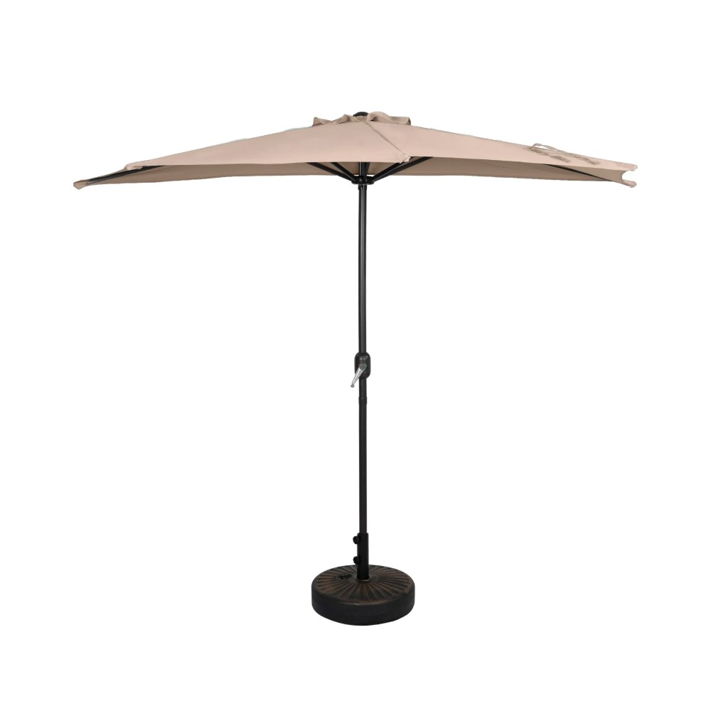 Andrea 9-Ft. Half Umbrella with Bronze Finish Fillable Base Lime - Image 2
