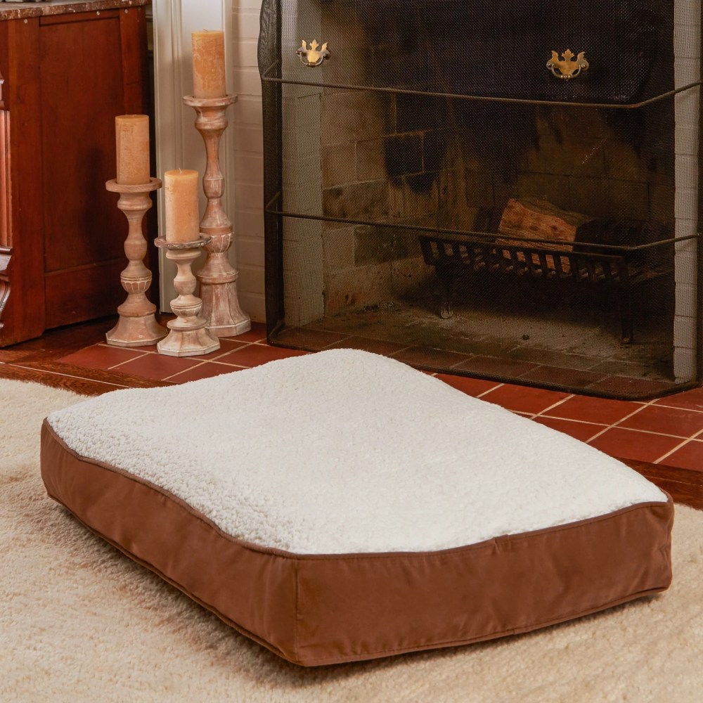Happy Hounds Buster Sherpa Rectangle Pillow Style Dog Bed, Latte, Small (36 x 24 in.) - Image 4