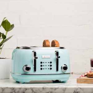 Haden Heritage 4-Slice Wide Slot Toaster, Turquoise - 75005