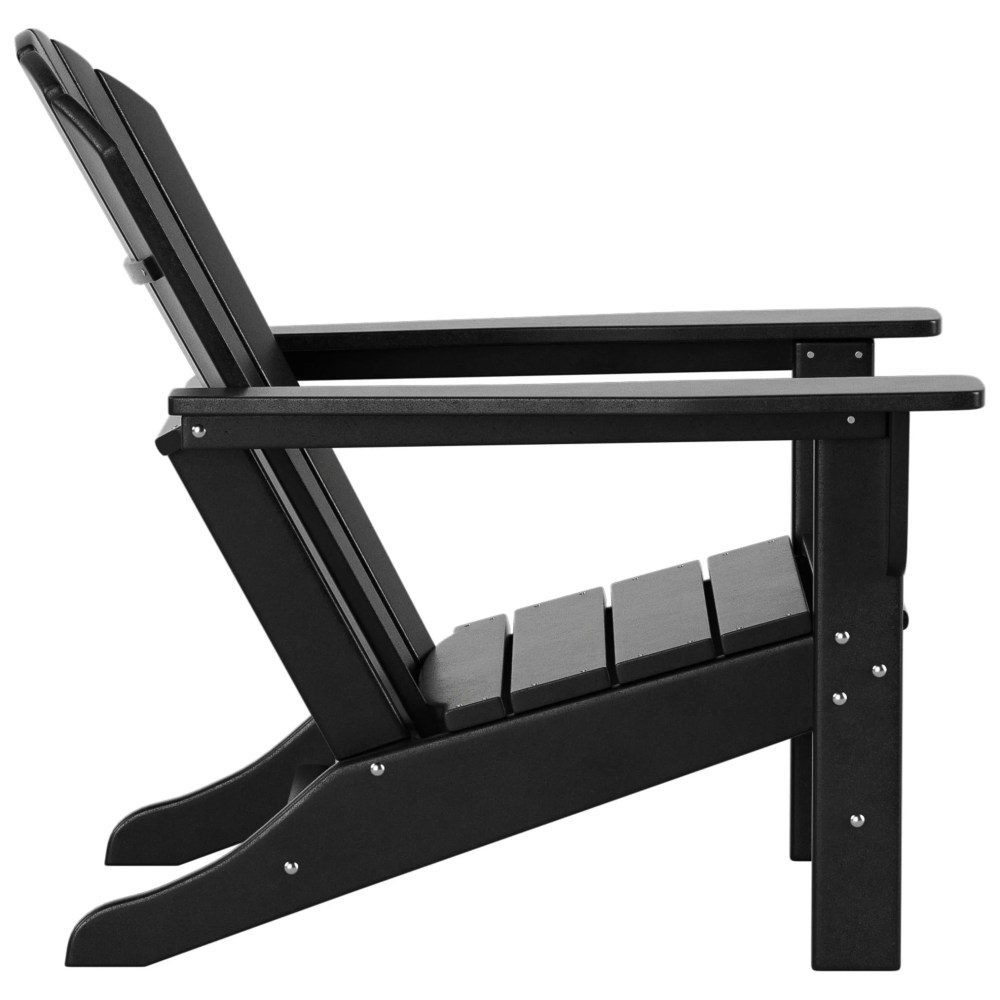 Polytrends Altura Outdoor Eco-Friendly All Weather Poly Patio Adirondack Chair - Black - Image 3