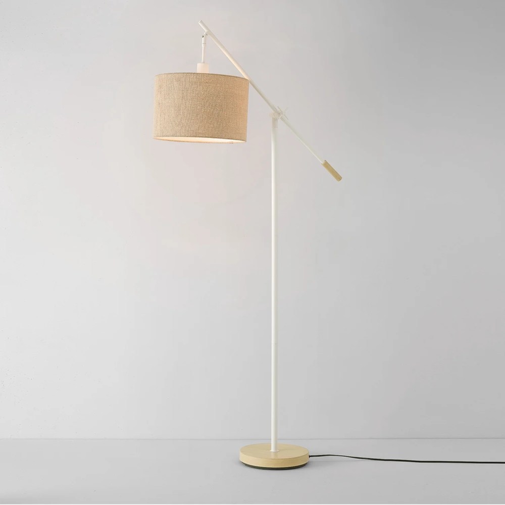 Globe Electric Serena 66" Matte White Dimmable Floor Lamp with Jute Shade, 91004429 - Image 6