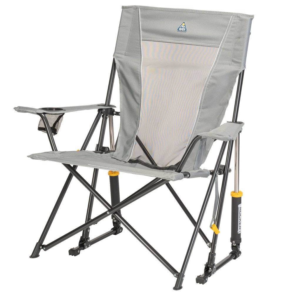 GCI Outdoor Comfort Pro Rocker Camping Chair with Mesh Backrest, Mercury Gray - Image 4