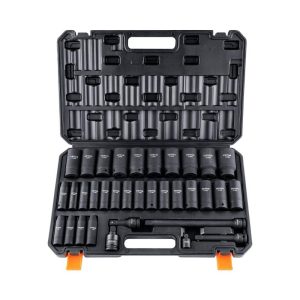 1/2" Drive Deep Impact Socket Set,34-Piece Metric Socket Set (8-36mm) 6-Point Chrome Molybdenum Steel-Heavy-Duty Automotive Tool Kit with Tough Storage Case