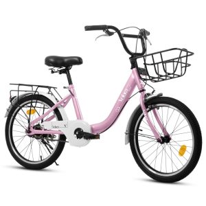 Ambifirner Bike-20 Inch Bike Princess Style Small Bicycle Adjustable Seat with Doll-Seat