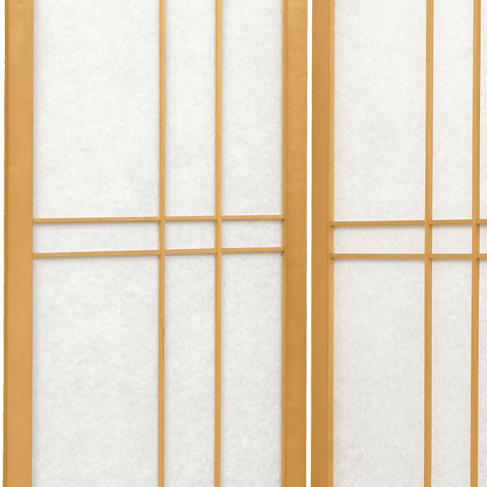 Red Lantern 4 ft. Short Eudes Shoji Screen - Natural - 4 Panels - Image 3