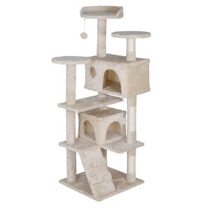 ZENSTYLE 55-in Cat Tree & Condo Scratching Post Tower,  Beige