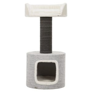 TRIXIE Fonda XXL Sisal & Plush 2-Level 39" Cat Tree with Scratching Post & Condo,  Gray