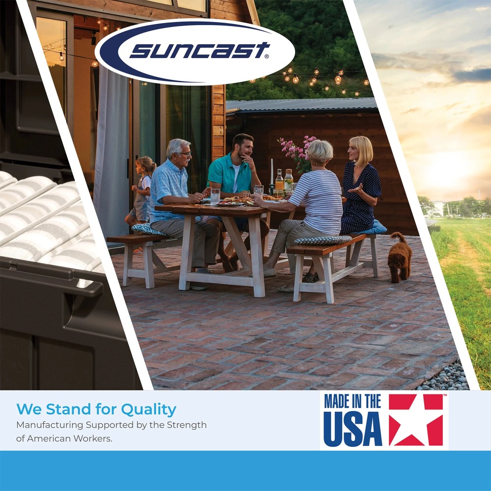 Suncast Resin 99-Gal Capacity Deck Box, Patio, Mocha Brown, DBW9200 52 in D x 27.5 in H x 27.6 in W - Image 9
