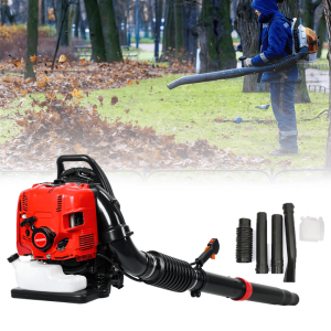 75.6CC Backpack Gas Leaf Blower,4 Stroke Gas Powered Backpack Blower with Fuel Tank,900CFM Air Volume 210MPH Speed,Ideal for Lawn Care