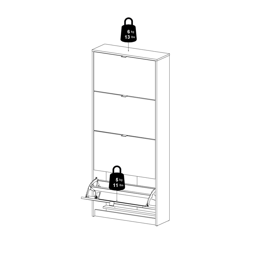 Tvilum Bright 4 Drawer Shoe Storage Cabinet, White - Image 17