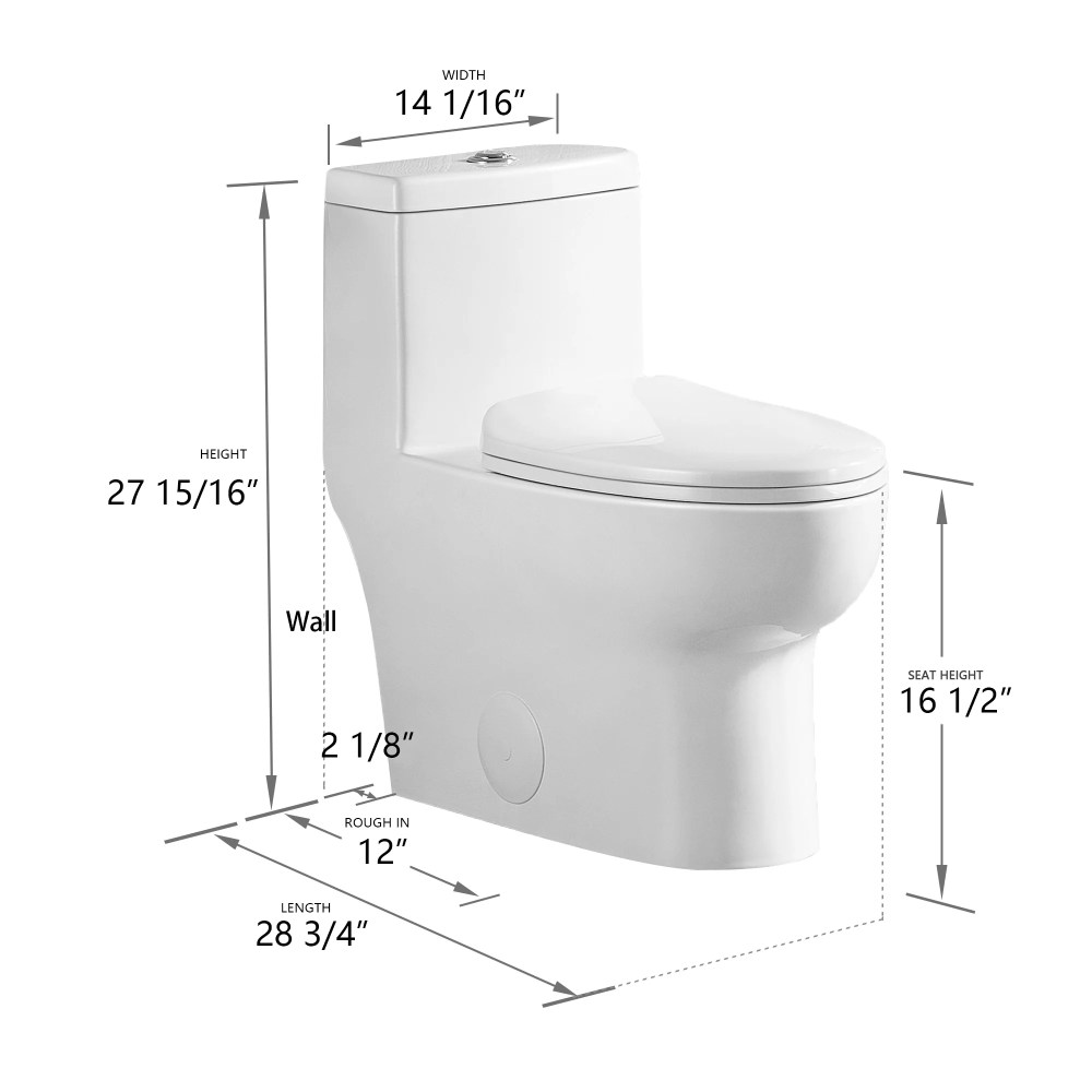 DeerValley Dual Flush Elongated 0.8/1.28GPF Water Efficient One-Piece Standard-Size Toilet (Seat Included) - Image 7