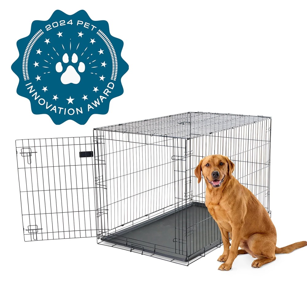 Carlson Pet Products Extra Large Secure Foldable Single Door Metal Dog Crate, Black - Image 3