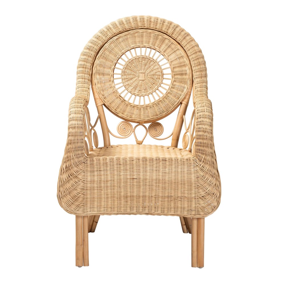 bali & pari Putri Rattan BOHO Accent Chair, Natural Brown - Image 9