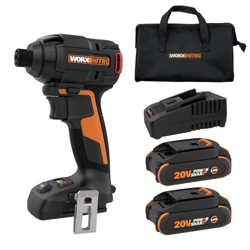 Worx Nitro WX265L Brushless Compact 1/4" Impact Driver (Battery and Charger Included)