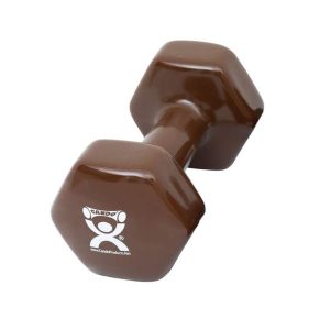 Vinyl-coated iron dumbbell, brown, 20 lb, 1 each