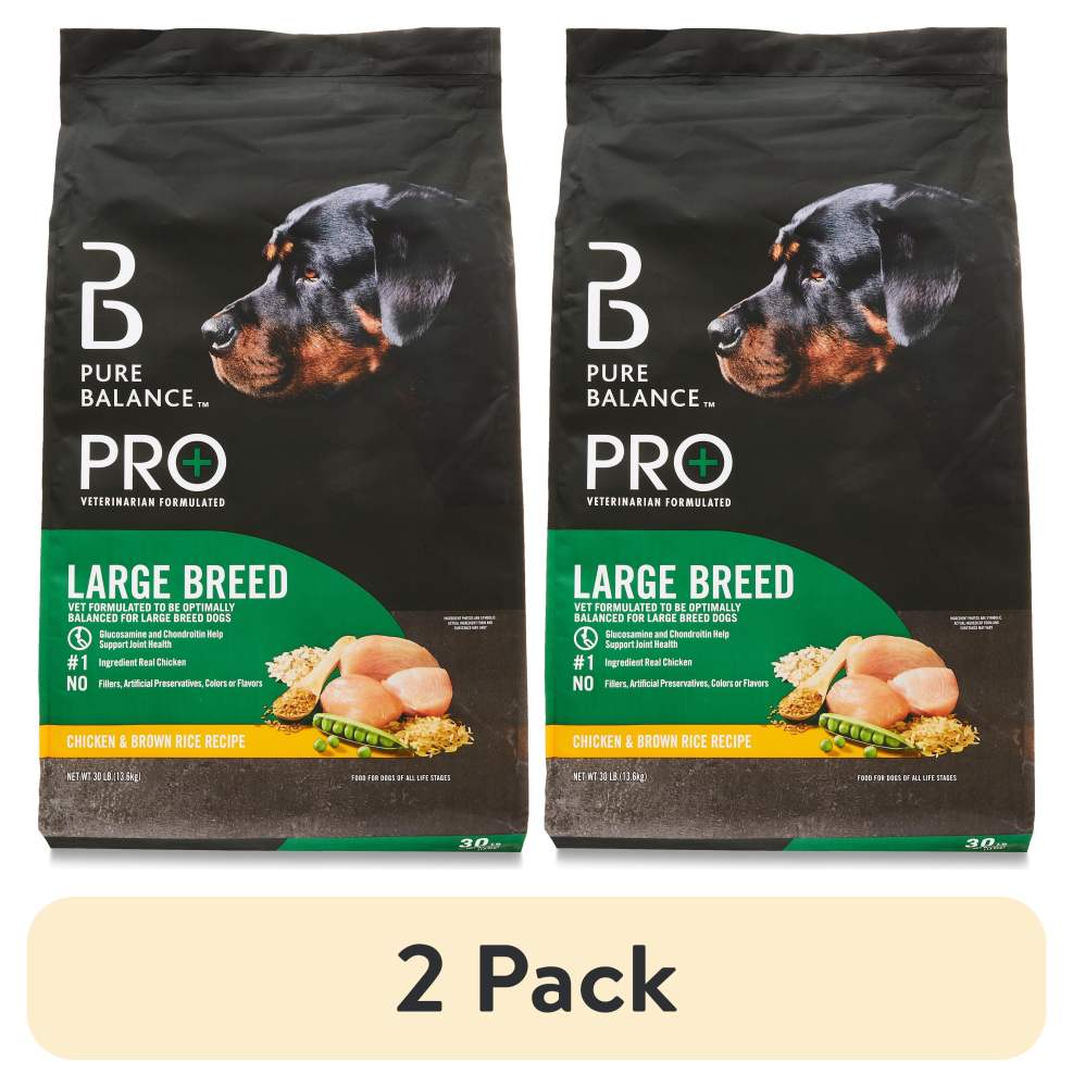(2 pack) Pure Balance Pro Large Breed Chicken and Brown Rice Recipe Dry Dog Food, 30 lb
