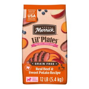 Merrick Lil' Plates Premium Grain Free Dry Dog Food For Small Dogs,  Real Beef And Sweet Potato Kibble,  12.0 lb. Bag