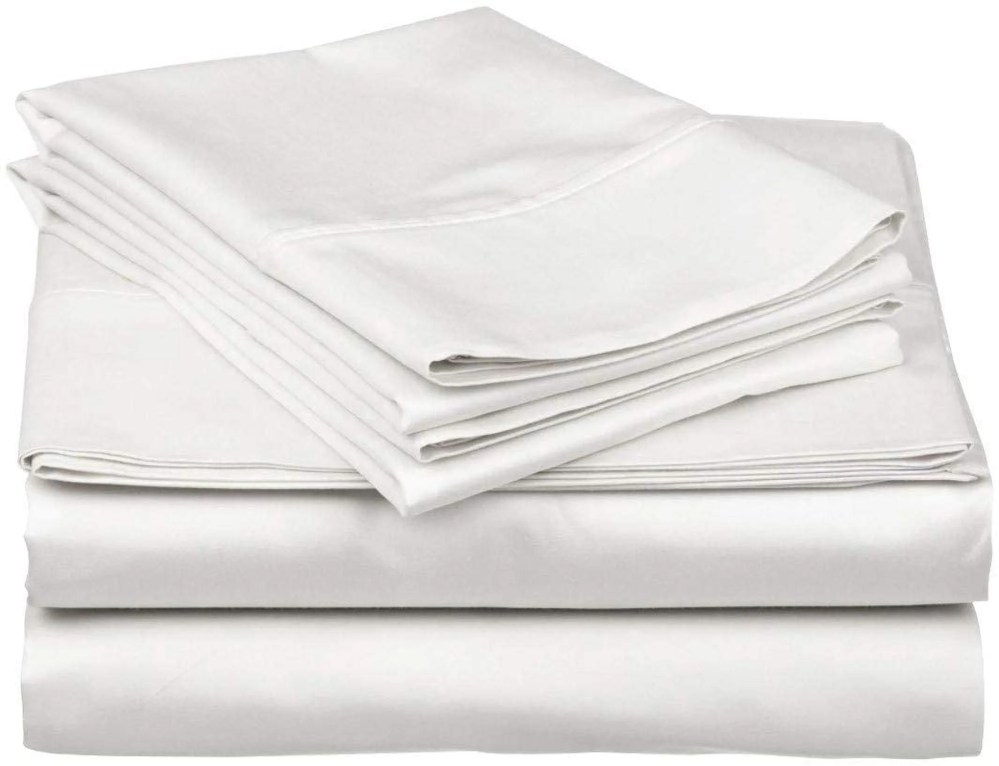 White Solid Queen (60"x 74") Size Sleeper Sofa Bed Sheet Set - Luxury 100 Egyptian Cotton - 800 Thread Count - Fits Mattresses Up to 8" Inches Deep Pocket