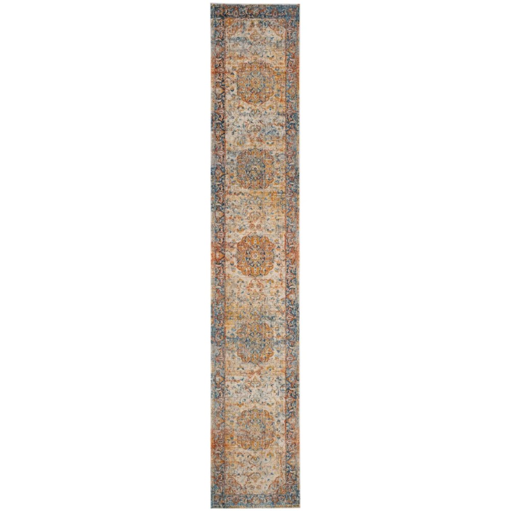SAFAVIEH Vintage Persian Trina Traditional Polyester Area Rug, Blue/Multi, 6" x 9" - Image 2