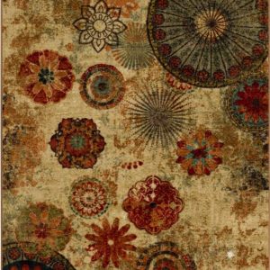 Mohawk Home Caravan Medallion Multi Low Pile Non-Slip Stain/Fade Resistant Indoor Area Rug, 7" 6" x 10"