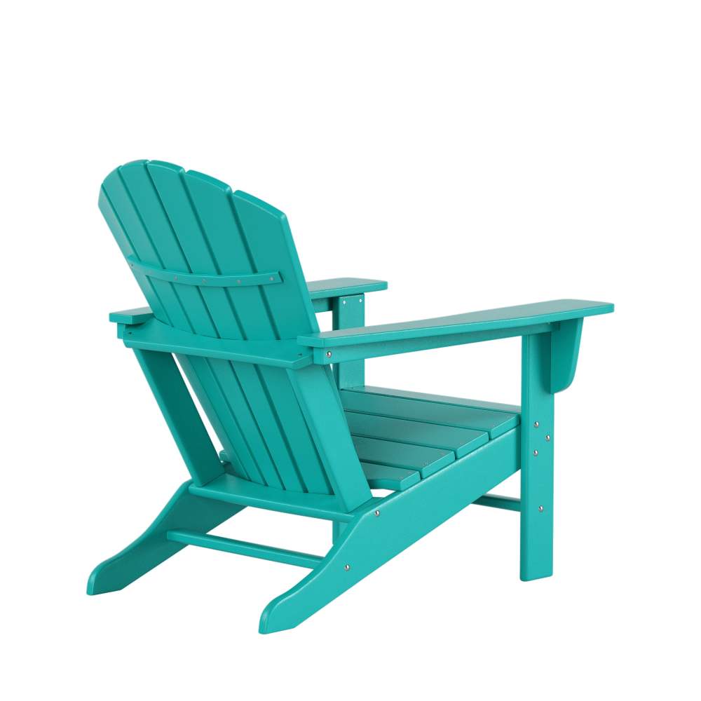 Westin Outdoor 4-Piece Adirondack Patio Chairs with Ottoman Footrest Set, Turquoise - Image 9