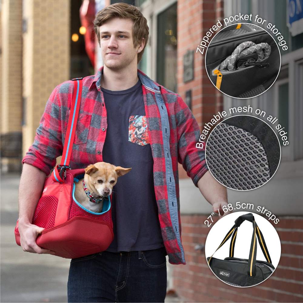 Kurgo Dog Explorer Travel Carrier, Water-Resistant, For Cats & Small Dogs Up to 20 Lbs, Black - Image 2