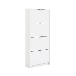 Tvilum Bright 4 Drawer Shoe Storage Cabinet, White