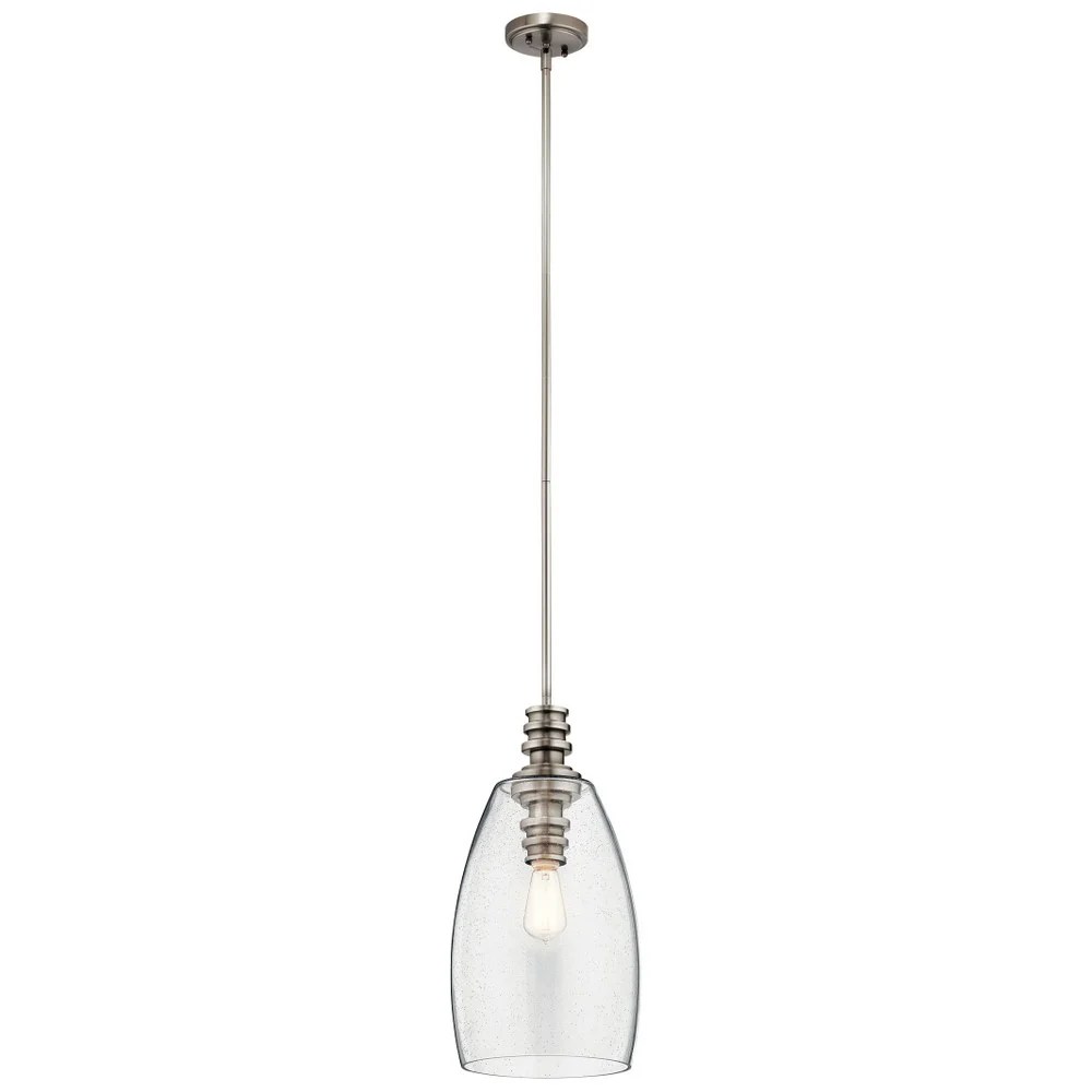 43090CLP Kichler Lighting Lakum - 1 light Pendant - with Transitional inspirations - 19.75 inches tall by 10 inches wide-Classic Pewter Finish