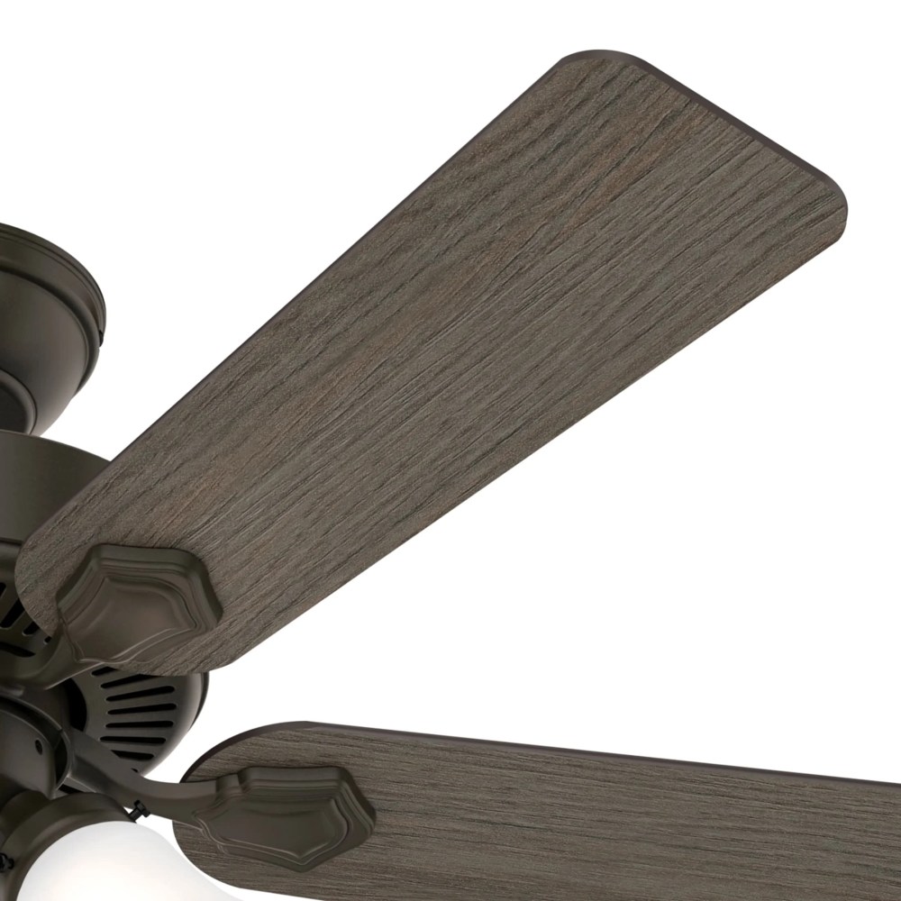 Hunter - Swanson Indoor Ceiling Fan With Light, 44-inch, New Bronze, Traditional-style, 3-speed WhisperWind Motor, 50881, for living rooms, bedrooms, home offices, kitchens - Image 2