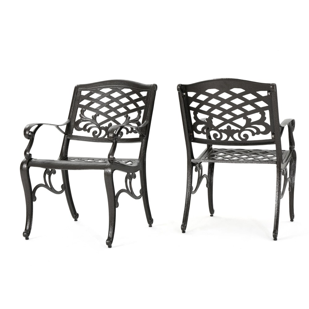 Cast Aluminum Bronze Outdoor Chair (Set of 2) - Image 5
